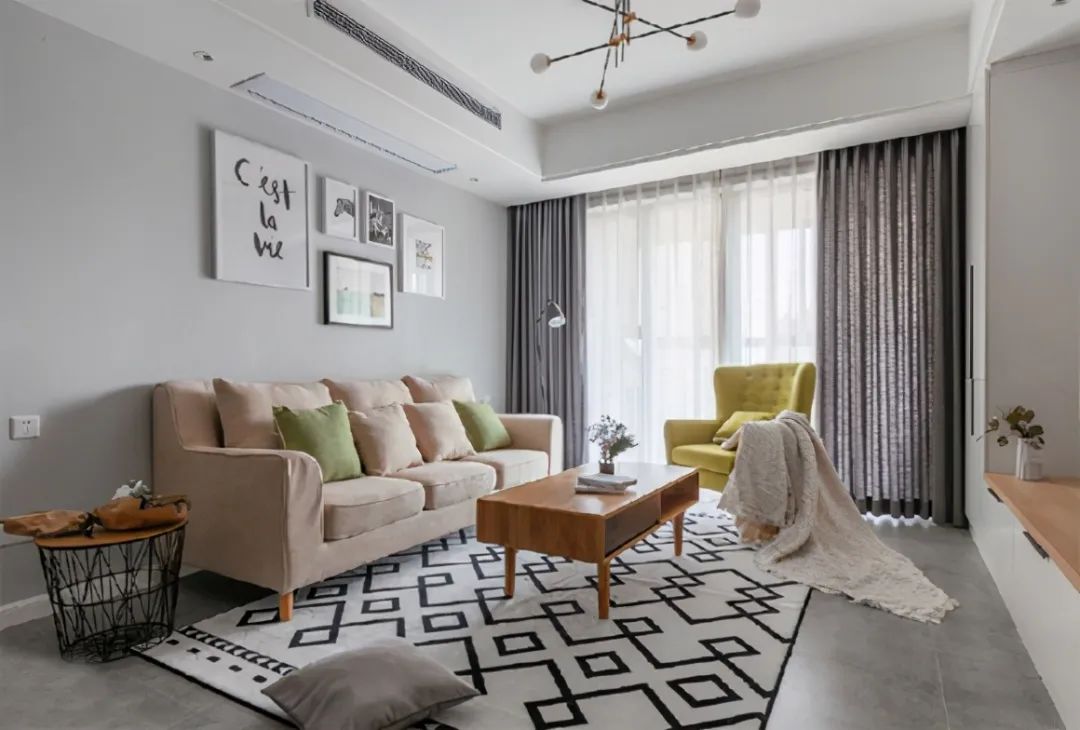 廈門(mén)禹洲城上城90㎡北歐風(fēng)裝修，灰色乳膠漆墻面很耐看